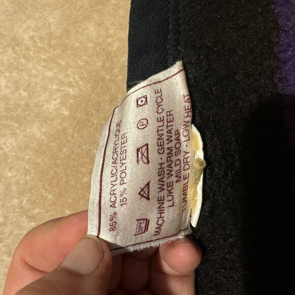 VINTAGE BIEDERLACK MINNIE MOUSE BLANKET pink purple black THROW DISNEY 52” x  68 - Picture 11 of 11